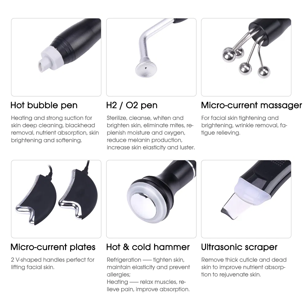 Hot Bubble Oxigen Cleaning 10 in 1 Wrinkle Removal Oxygen Jet Facial Machine with Spray Gun Small Face Beauty Equipment