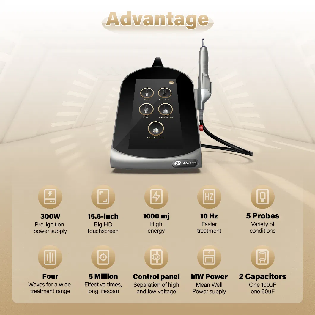 Professional 5 Million Shots 4 Wavelength Carbon ND YAG Laser Treatment 12ns Salon Beauty Laser Tattoo Removal Machine Price