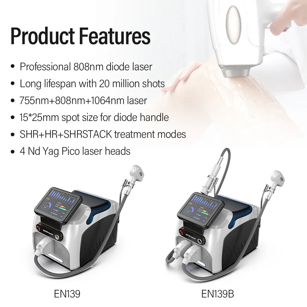 Professional 755/808/1064nm Diode Laser &amp; Picosecond Laser 2-in-1 Hair &amp; Tattoo Removal Machine