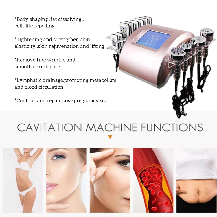 Advanced Technology Vacuum RF Leg Slimming Body Massage Contouring Loss Fat Cell Removal SPA Ultrasonic Cavitation Powerful Body Sculpting Machine