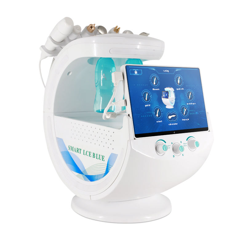 7 in 1 Smart Ice Blue Oxygen Facial RF Aqua Skin Dermabrasion Hydr Machine