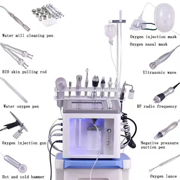 10 in 1 Water Oxygen Small Bubbles Facial Beauty Machine Diamond Dermabrasion Skin Care Device