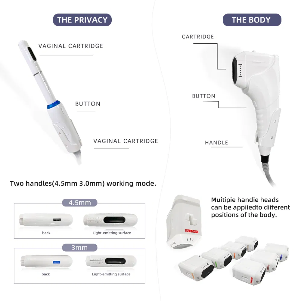 Portable 2 Handles Anti-Aging Face Lifting Skin Tightening Facial Beauty Machine Body Slimming Wrinkle Removal Skin Rejuvenation Hifu Machine