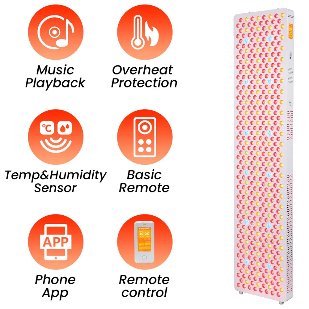 OEM ODM Music Play 9 Wavelength LED Blue Red Light Therapy Panel for Skin Beauty, Infrared Lamp Full Body Pain Relief Device PDT Machine Wholesale