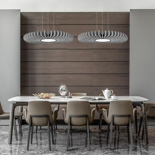 Cozy Sunflower Noise Reducing Acoustic Round Pendant LED Ceiling Light for Work