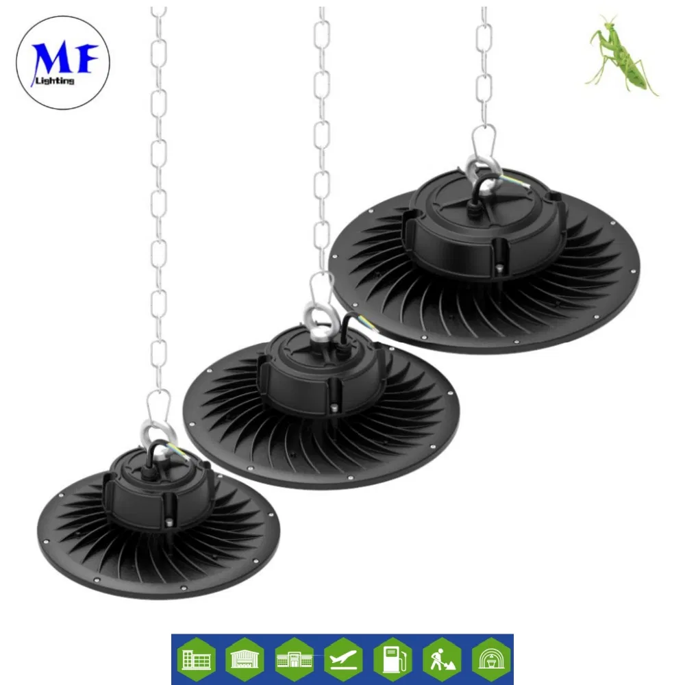7years IP66 Waterproof Dustproof 100W 150W 200W 240W Industrial Factory Stadium LED Highbay UFO High Bay Light for Warehouse Parking Garage Airplane Hangar