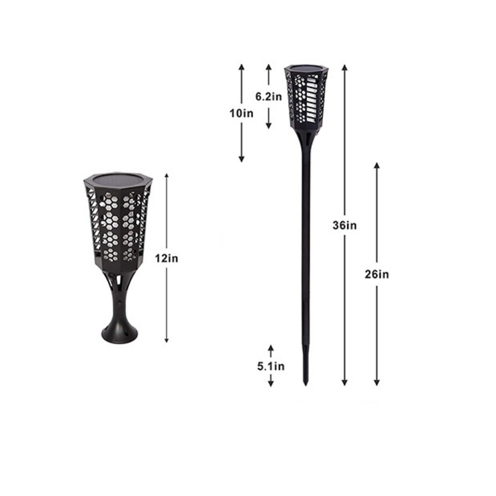 Outdoor Ipx5 Waterproof Night Lights Solar Lantern Lights Garden LED Flickering Flame Lamp Landscape Lighting for Courtyard