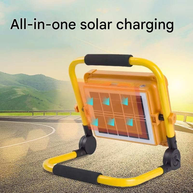 Solar-Powered Polysilicon LED Charging Emergency Lights Long-Range Outdoor Lighting with Large Capacity Batteries