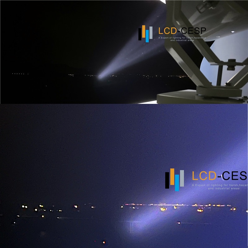 Anti-Corrosion 100-277V 12-24V 4000K, 2deg, 2km-6km Lighting, Waterproof IP67 IP68 IP69K LED Searchlight Marine Boat Vessel Skybeam 150W Equivalent Xenon 1000W