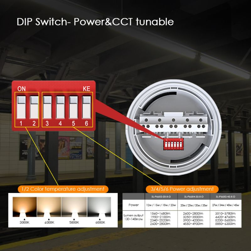 Eco-Rancher IP66 Waterproof LED Tube Light DIP Switch Power and CCT Option