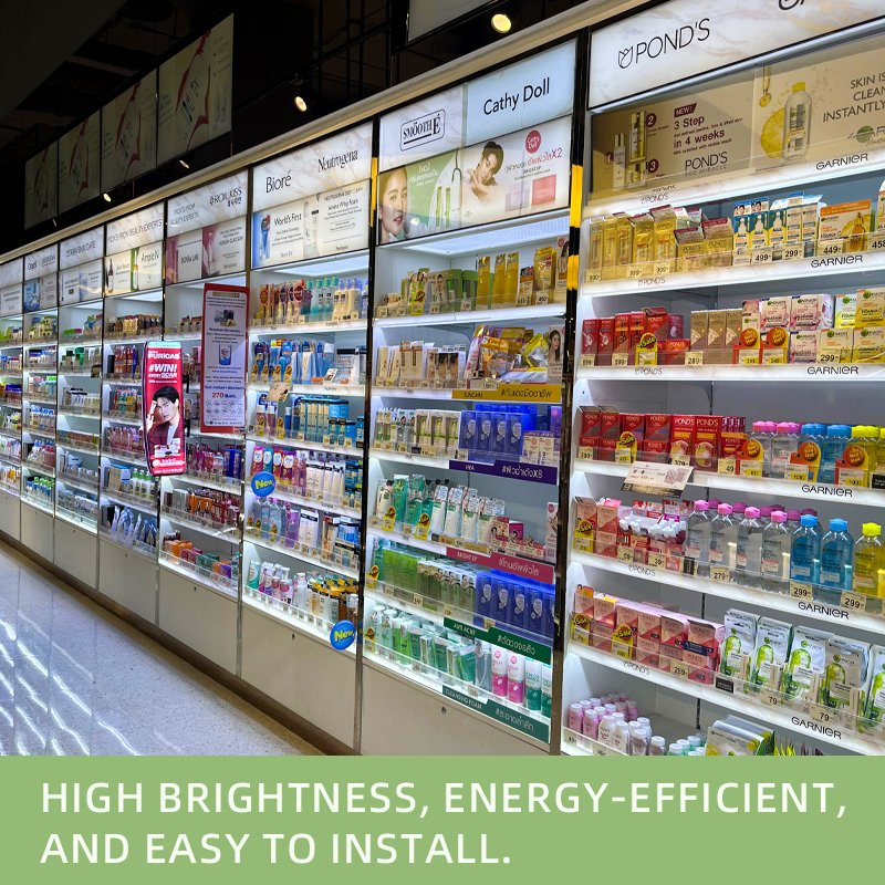 12V/24V Magnetic Rigid Light Strip Aluminum Profile Light LED Under Kitchen Closet Cabinet Shelf Light for Supermarket Shelves Display