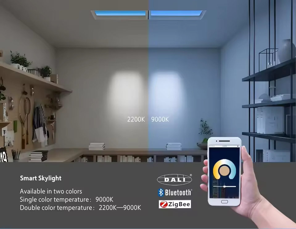 Artificial Sunlight Virtual LED Skylight Smart Home Panel Light for Office