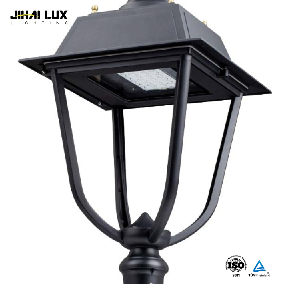 European LED Post Top Street Lamp Road Waterproof IP66 Garden Lamp Post Outdoor Curved Arm Light Eclairage Public LED Exterieur