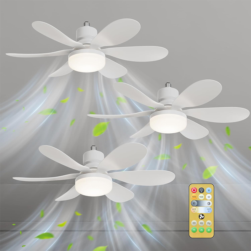 Wellsdiy LED Ceiling Fan Light 16.54 Inches Remote Control Indoor Fan Lamp