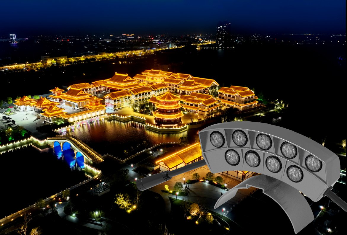 15W 18W RGB Crescent Light LED Outdoor Corrugated Lamp Project Special Roof Tile Projection Lamp