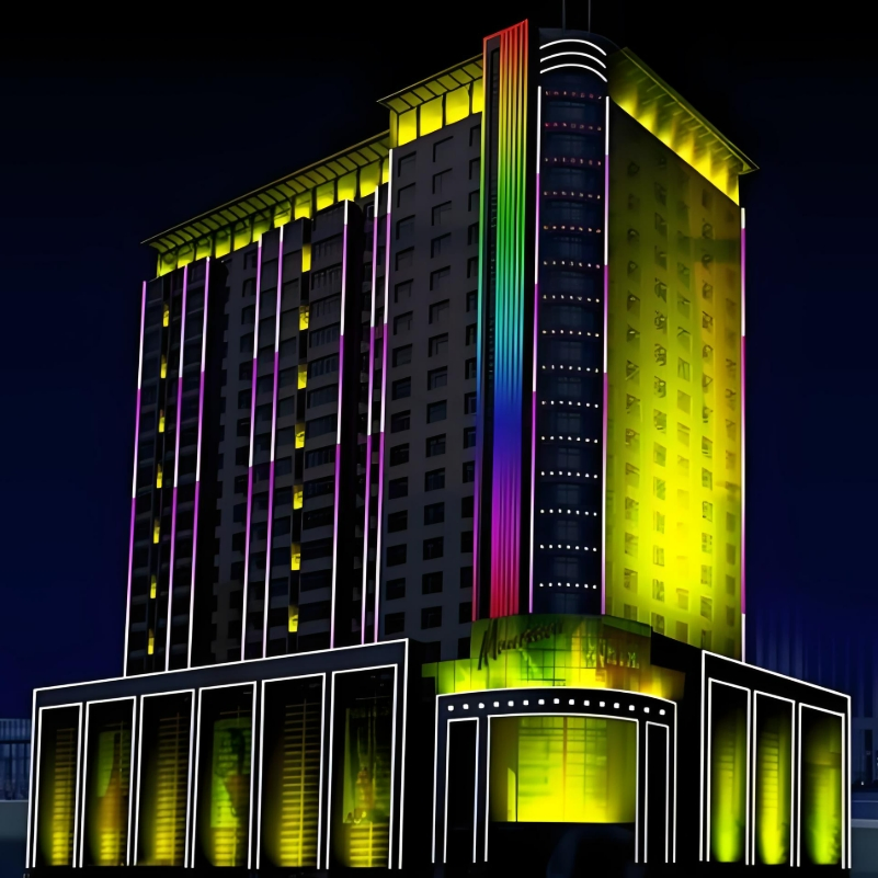 Exterior Wall Waterproof Widened Surface Square Lamp Hole LED RGBW Line Light