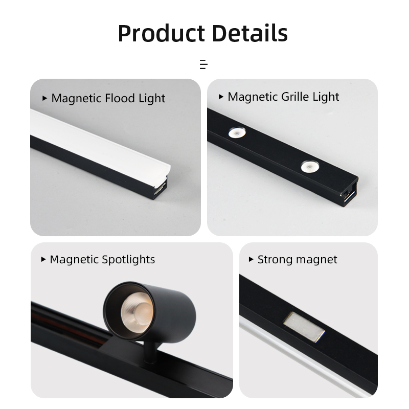 Ultra-Thin 48V/24V Safety Magnetic LED Track Lights for Concise Space