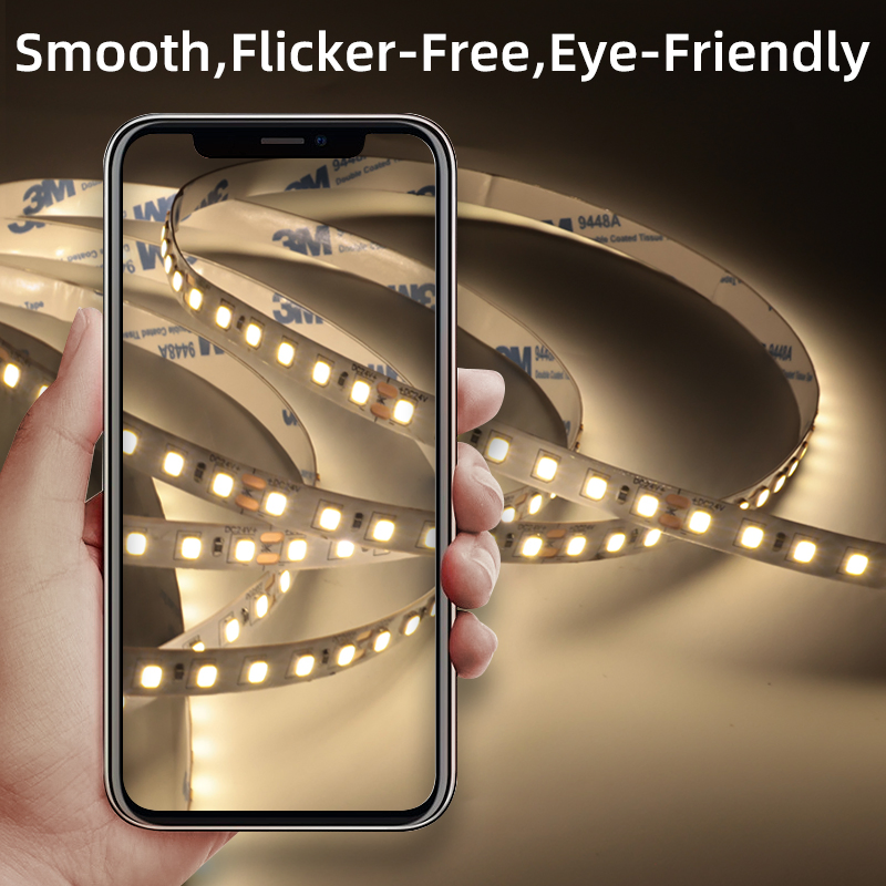 OEM SMD 2835 Flexible LED Strip Light 120LEDs/m 12V/24V IP20 10W 8mm for Bedroom, Cabinet, Bedroom, Staircase, Hotel