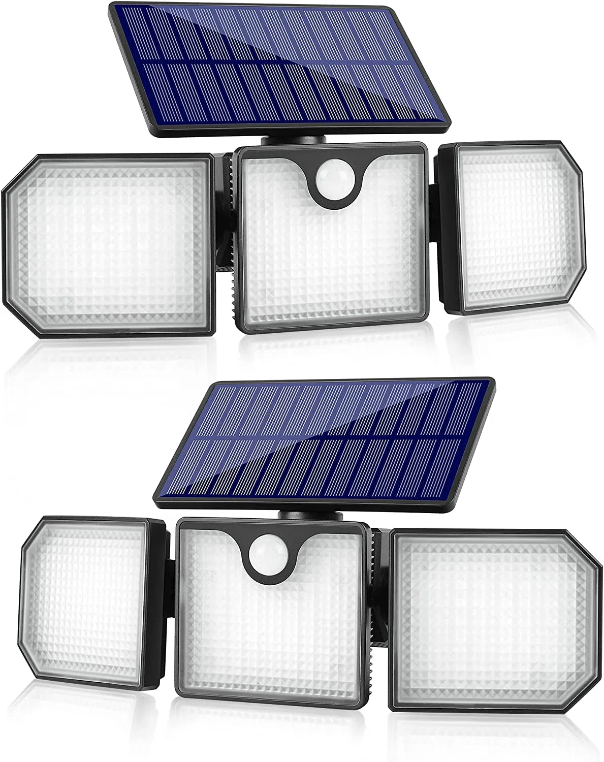 230 LED Solar Motion Sensor Lights; 3 Adjustable Heads IP65 Waterproof Outdoor Solar Lights