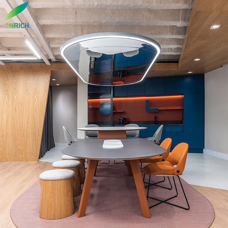 Customized Size Aluminum LED Pendant Ring Light Creative Oval Shape LED Ceiling Light for Office