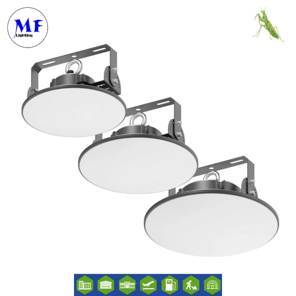 7years IP66 Waterproof Dustproof 100W 150W 200W 240W Industrial Factory Stadium LED Highbay UFO High Bay Light for Warehouse Parking Garage Airplane Hangar