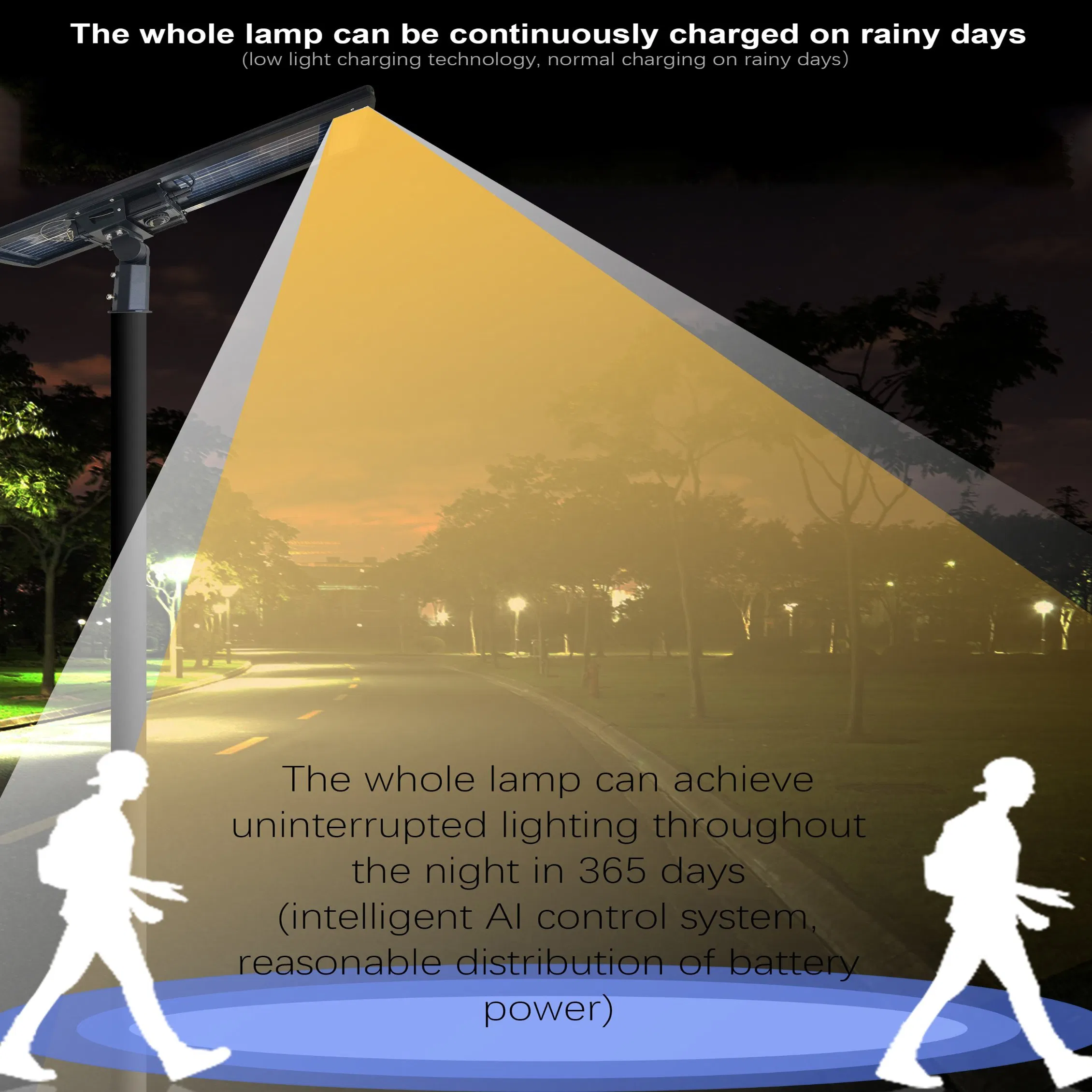 120W Waterproof IP65 High Lumen Bridgelux Solar LED Street Lamp Outdoor Microwave All in One Integrated Solar Street Light
