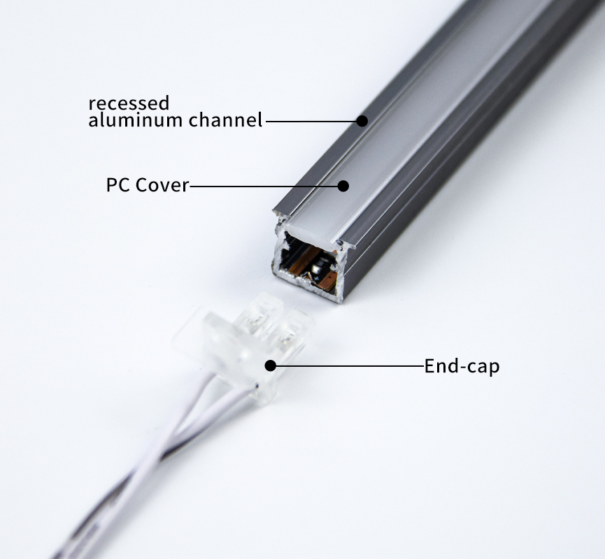 12V 24V Free Cutting Solderless Recessed LED Strip Light with Aluminum Channel LED Embedded Cabinet Light