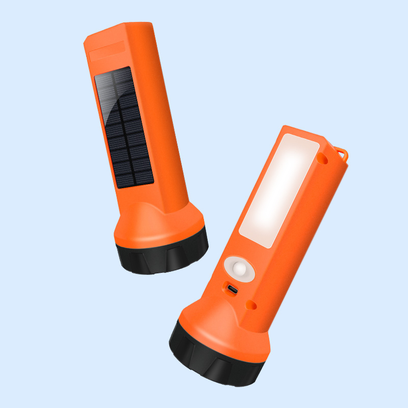 Hand LED Solar Torch Portable Solar Focus Light for Indoor and Outdoor Rechargeable Flashlight with Reading Light