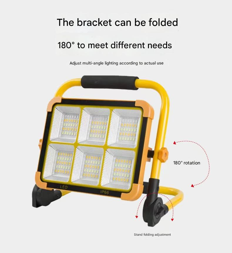 Solar-Powered Polysilicon LED Charging Emergency Lights Long-Range Outdoor Lighting with Large Capacity Batteries
