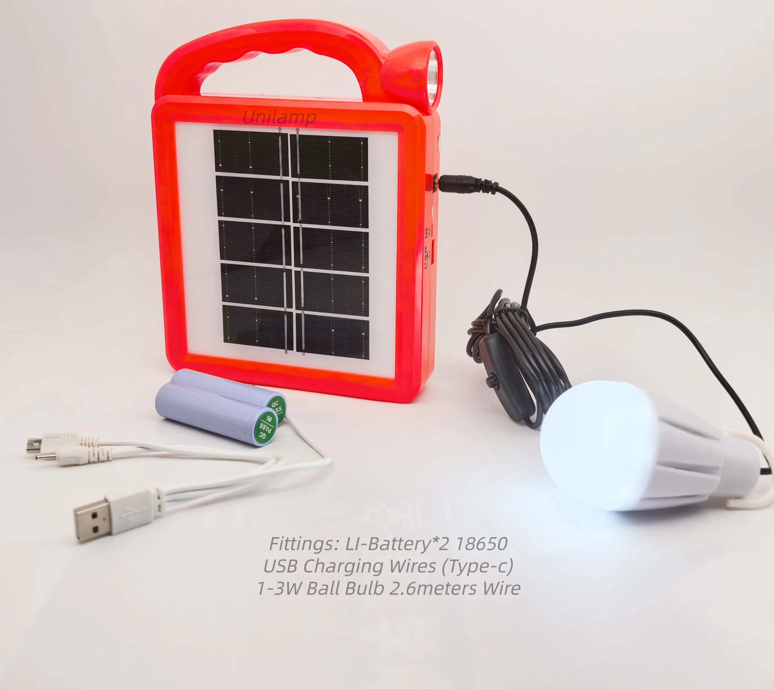 Hand-Held Solar Panel Emergency LED Egnergy Saving Light, Flashlight and Mobile Charger
