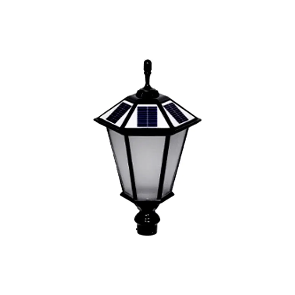 Solar Street Light Pole LED Outdoor Light Black Aluminum Street Garden Light Lamp