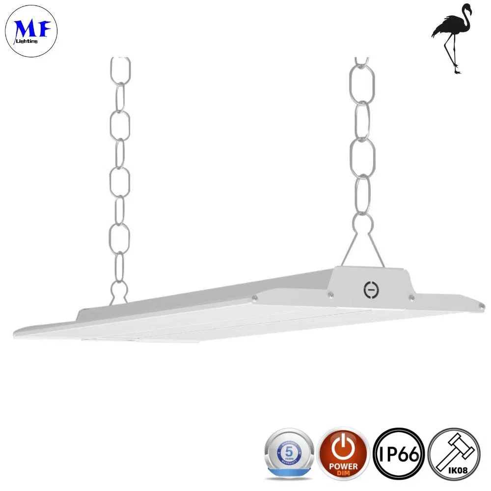 300W 200lm/W Sensor Dimmable Ceiling Mounted Linear Light Fixture LED Linear High Bay Light LED Highbay Light for Workshop Logistics Center