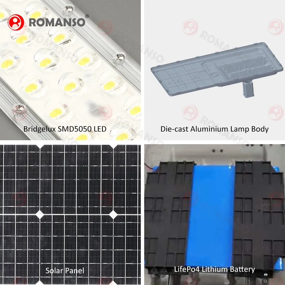 Romanso LED Solar Street Light Outdoor 20W 30W 40W IP66 Waterproof Hot Selling Commercial Solar Street Lights