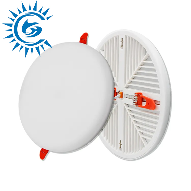 Round White Different Sizes 10W18W 24W 36W LED Ceiling Adjustable Rimless Panel Lighting Lamp Frameless Recessed Plastic LED 3D Panel Light for Home, Office