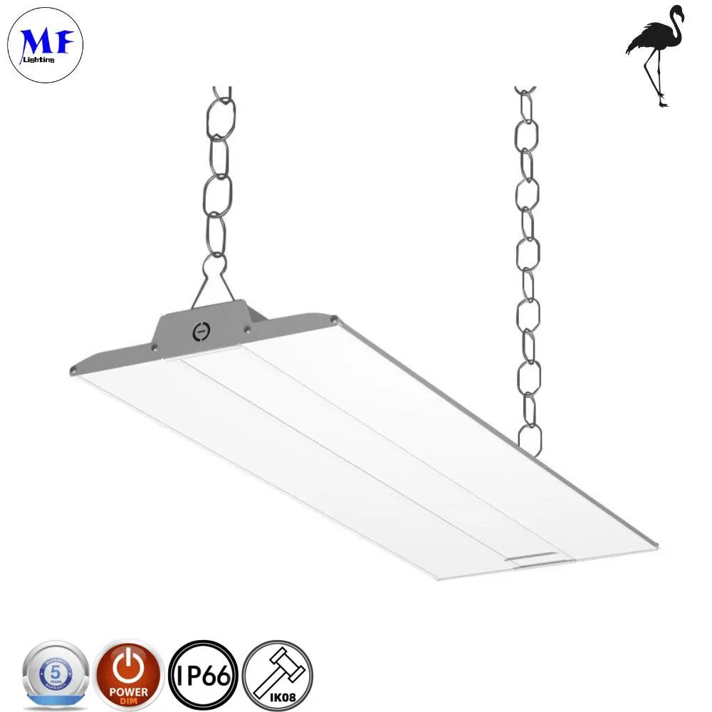 300W 200lm/W Sensor Dimmable Ceiling Mounted Linear Light Fixture LED Linear High Bay Light LED Highbay Light for Workshop Logistics Center