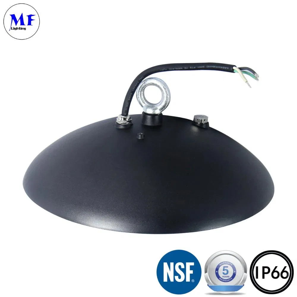 Factory Price Die-Casting SMD 2835 Ik08 IP66 60W 100W 150W 200W NSF Approved UFO LED High Bay Light for Food Manufacturing Food Storage Warehouses