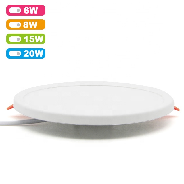Free Sample Slim White Open Hole Adjustable Round Suspended Ceiling Recessed LED Panel Light 8W
