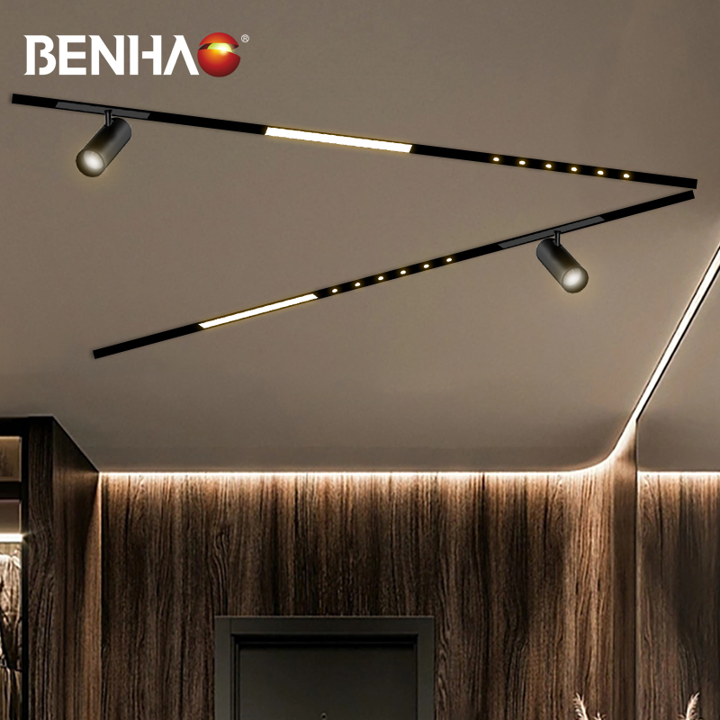 Ultra-Thin 48V/24V Safety Magnetic LED Track Lights for Concise Space