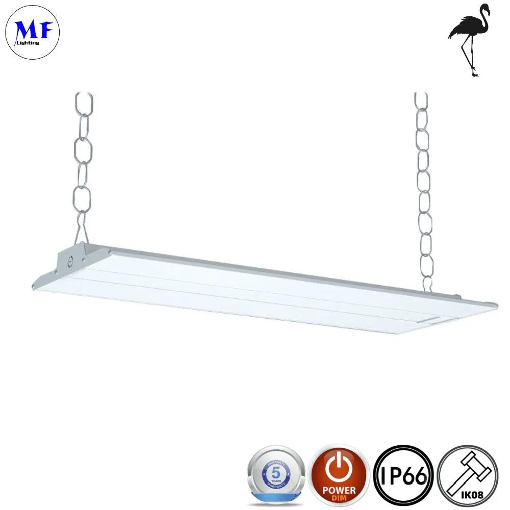 300W 200lm/W Sensor Dimmable Ceiling Mounted Linear Light Fixture LED Linear High Bay Light LED Highbay Light for Workshop Logistics Center