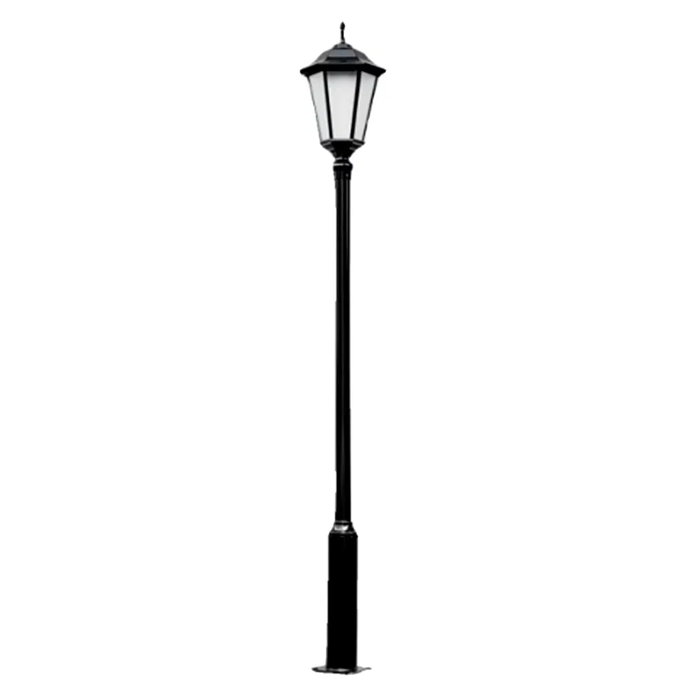 Solar Street Light Pole LED Outdoor Light Black Aluminum Street Garden Light Lamp