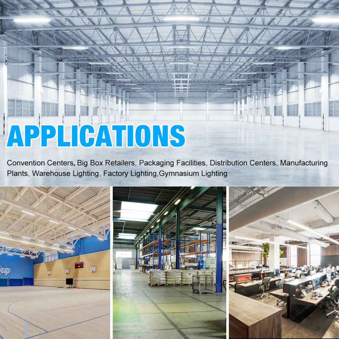 Reduced Glare 100W 150W 200W 240W Warehouse Linear LED High Bay Light