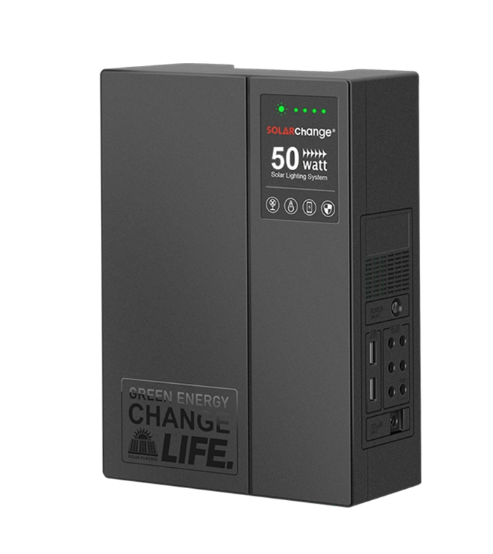 Versatile 50W Solar Light Kit Featuring TV, Fan, and Radio