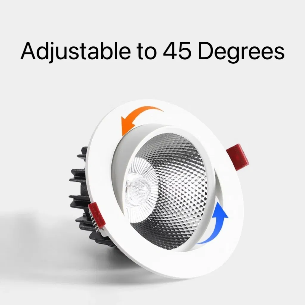 5W 2 Inch COB LED Spotlights 3000-6000K AC185-265V Indoor Lighting for Living Room Bedroom Decor Round Recessed Spotlight