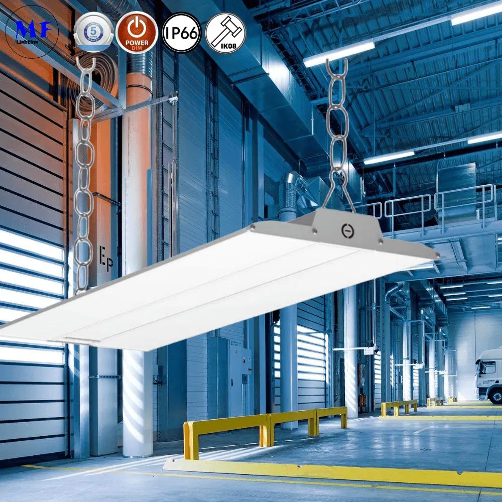 300W 200lm/W Sensor Dimmable Ceiling Mounted Linear Light Fixture LED Linear High Bay Light LED Highbay Light for Workshop Logistics Center