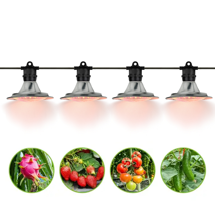 E27 String LED Grow Light Bulb Outdoor Plant Growth Spectrum Flood Light for Fruit Plant Growing