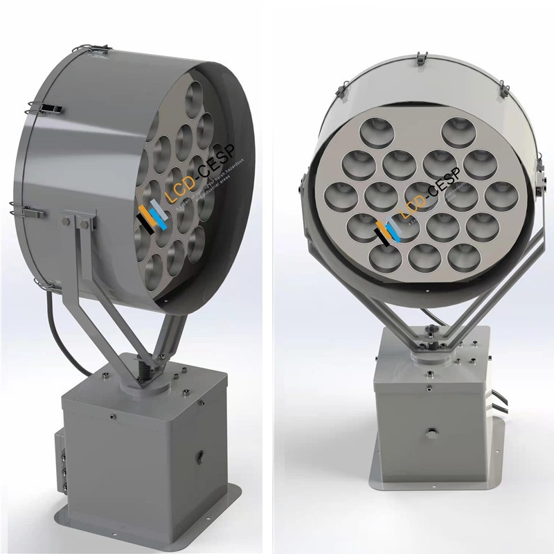 Anti-Corrosion 100-277V 12-24V 4000K, 2deg, 2km-6km Lighting, Waterproof IP67 IP68 IP69K LED Searchlight Marine Boat Vessel Skybeam 150W Equivalent Xenon 1000W