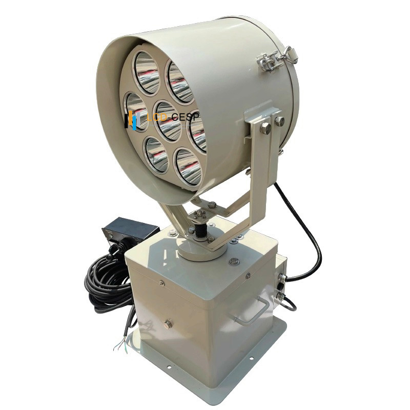 Anti-Corrosion 100-277V 12-24V 4000K, 2deg, 2km-6km Lighting, Waterproof IP67 IP68 IP69K LED Searchlight Marine Boat Vessel Skybeam 150W Equivalent Xenon 1000W