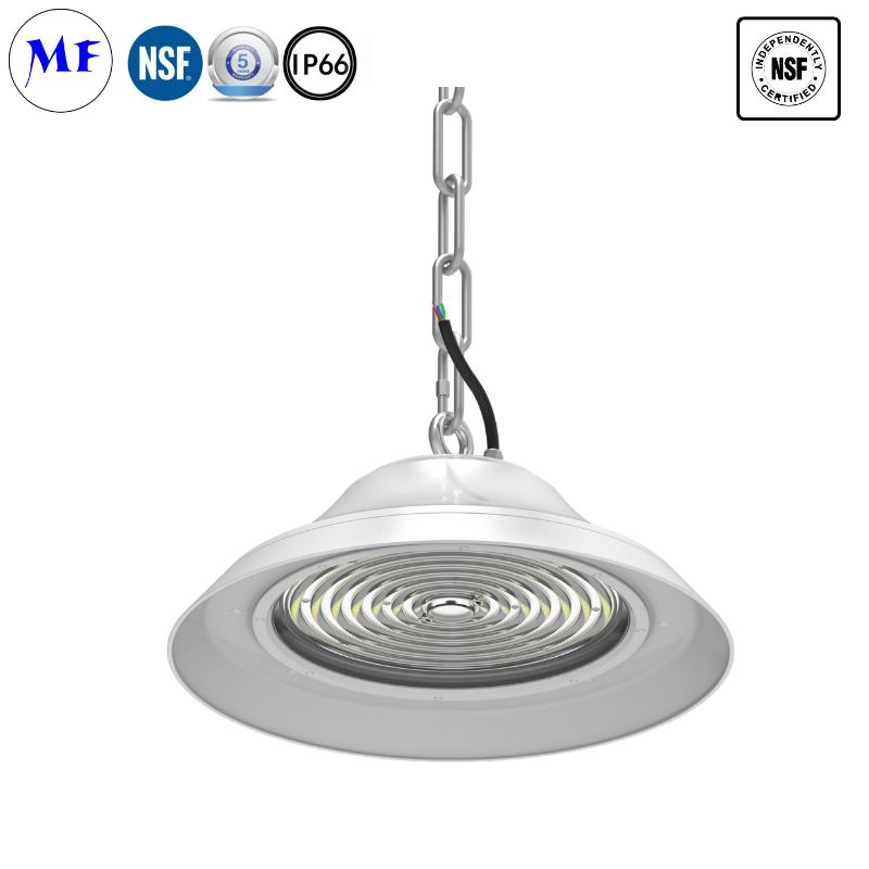 OEM ODM Corrosion Resistance 50W 100W 200W 150lm/W IP66 Waterproof NSF Foodie Highbay Light LED NSF High Bay Food Light for Food Processing Industry