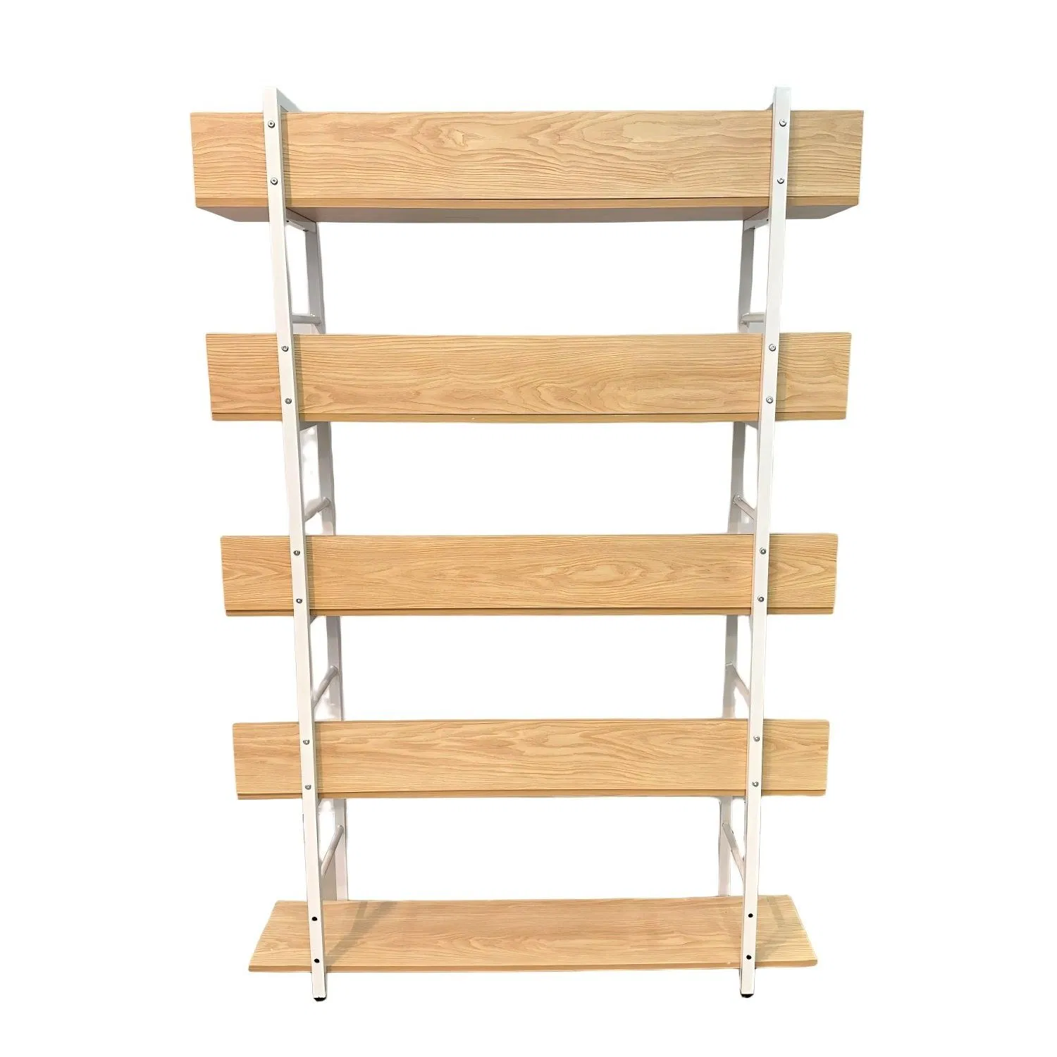 Multipurpose Wooden Magazine Rack with 5 Compartments for Reading Nook Library