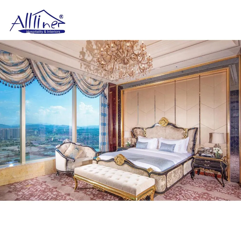 Wyndham Hotel 5 Star Bedroom Sets Used Luxury Leather Double Bed Guest Room Furniture